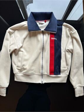 Wilson Navy & Red Trim Track Jacket with Cream Interior